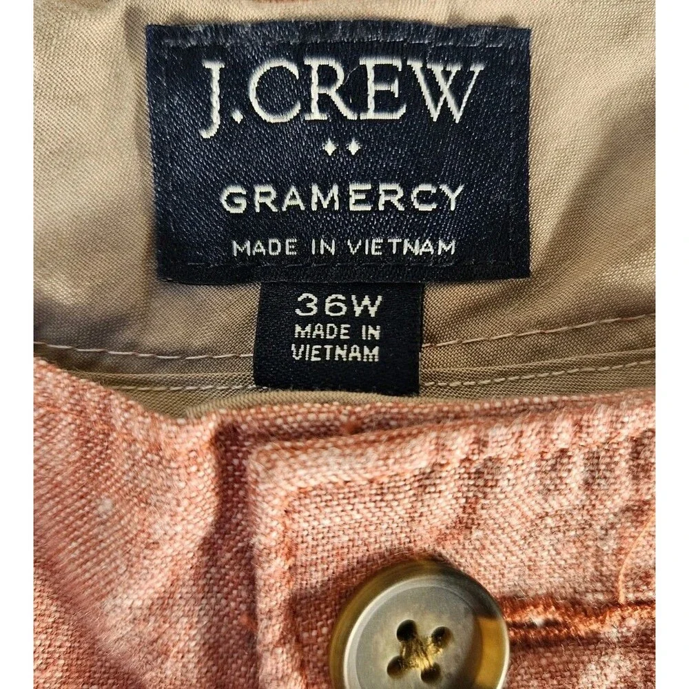 J Crew Shorts Mens 36 Pink Gramercy Chinos Linen Blend 9